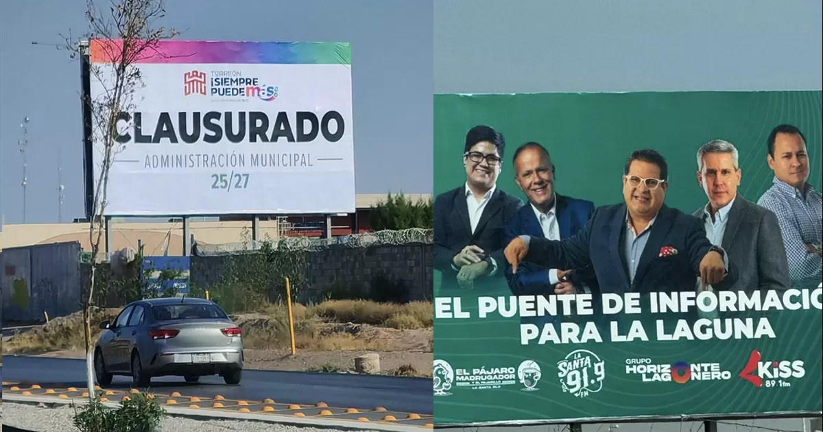 El Ayuntamiento de TorreÃ³n, encabezado por el alcalde RomÃ¡n Alberto Cepeda GonzÃ¡lez, ordenÃ³ la clausura de un anuncio espectacular de Horizonte Laguno