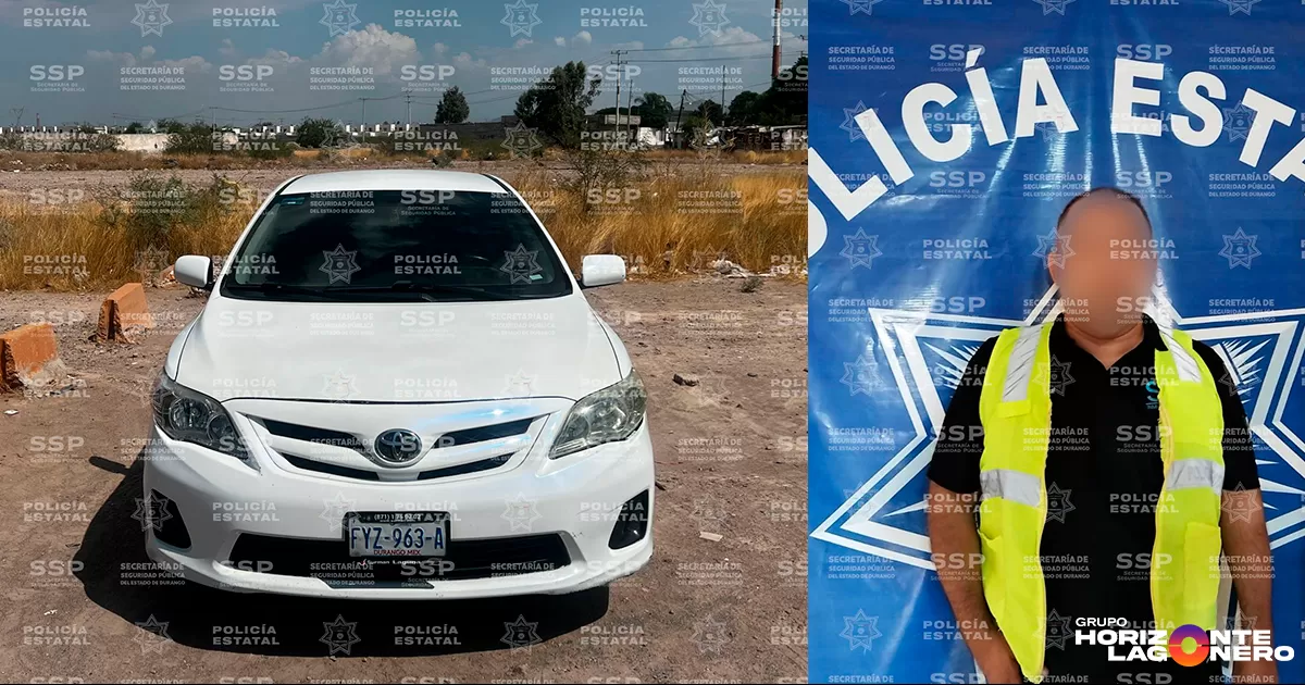 Recuperan Estatales vehículo con reporte de robo en Gómez Palacio, contaba con denuncia en Estados Unidos