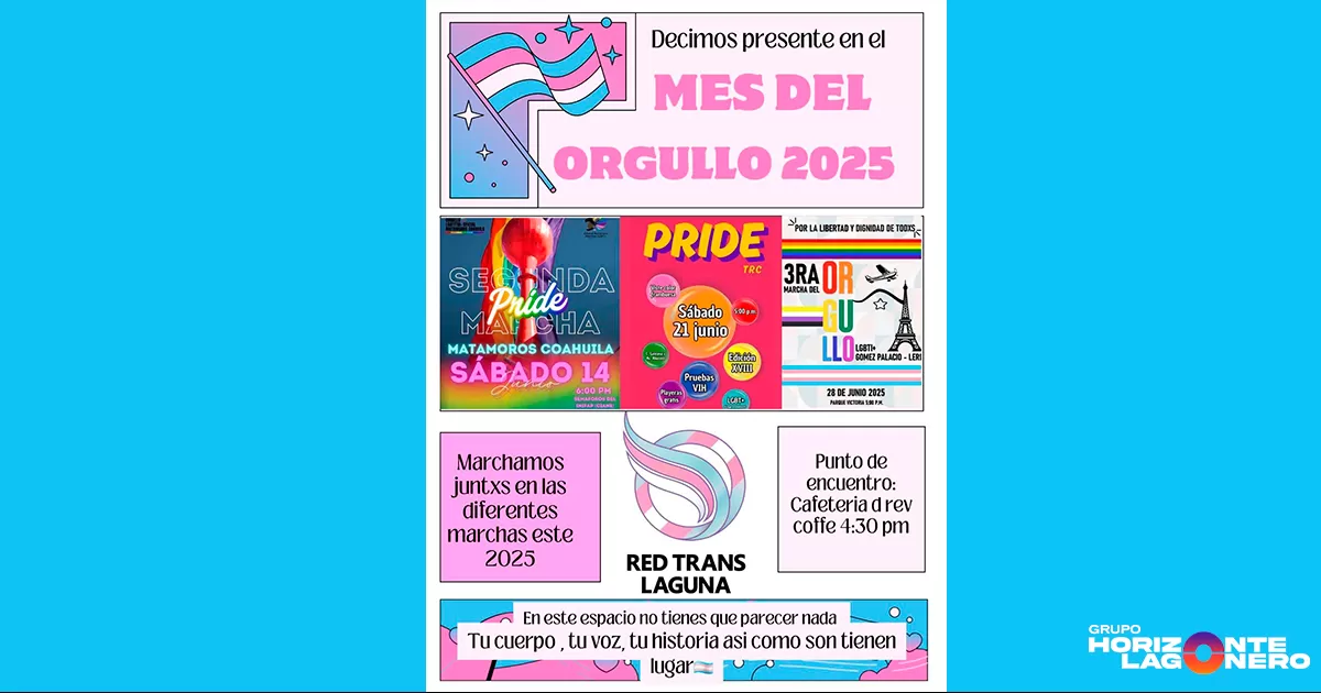 Paola Valentina, directora de Red Trans Laguna, compartió los detalles de la agenda, enfatizando el compromiso del colectivo con el avance de los derechos de la comunidad trans y LGBT en general.