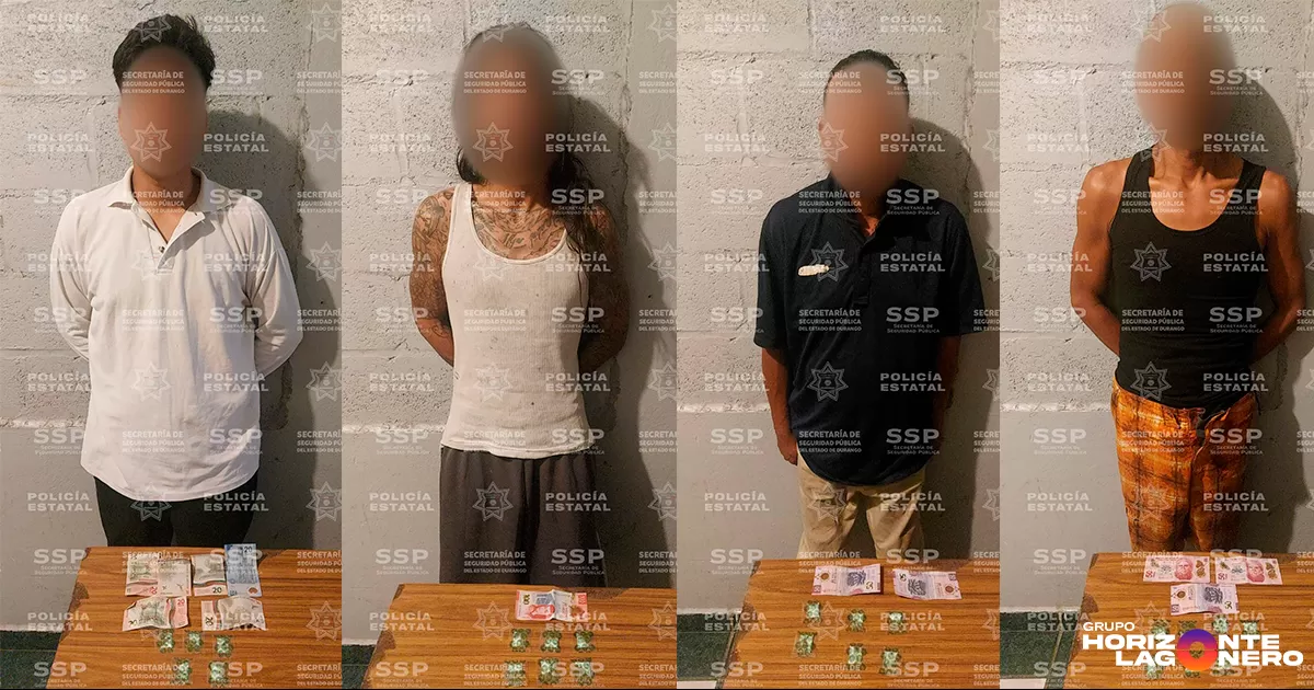 Capturan a cuatro presuntos narcomenudistas Durante el Operativo Dragón en Gómez Palacio