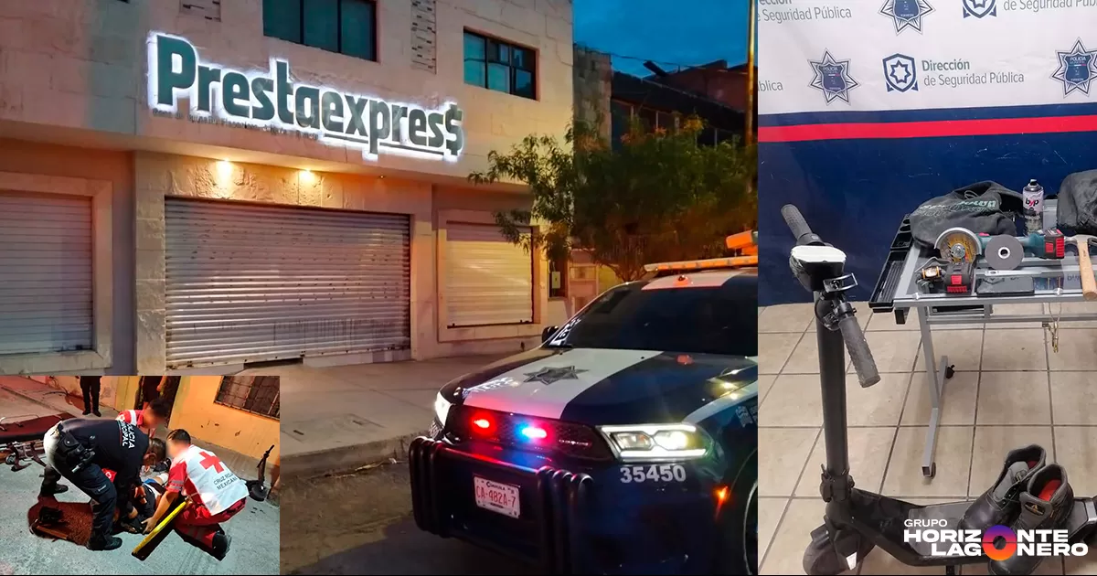 Colombiano huye tras intento de robo, choca y termina lesionado; fue detenido por la Policía en Torreón