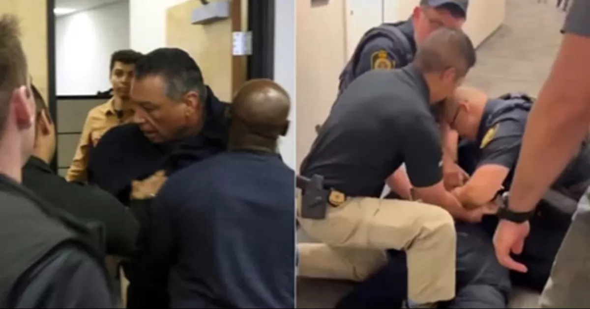 El senador Alex Padilla fue expulsado y esposado por agentes tras interrumpir una conferencia de la Secretaria de Seguridad Kristi Noem