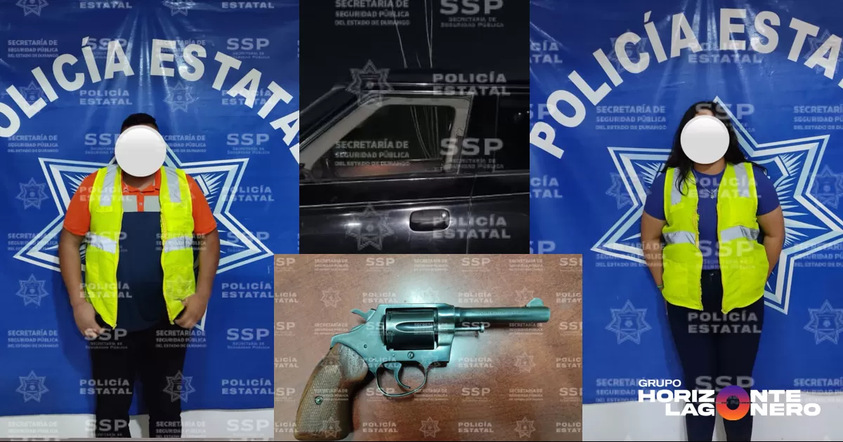 Detienen a pareja en Lerdo por portar arma de fuego y realizar disparos al aire