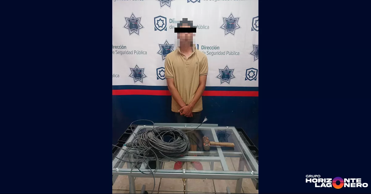 Detienen a joven por robo y daños en instalaciones de antena de telecomunicaciones en Torreón