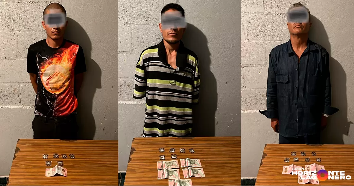 Detienen a tres hombres con cristal en el Centro de Gómez Palacio