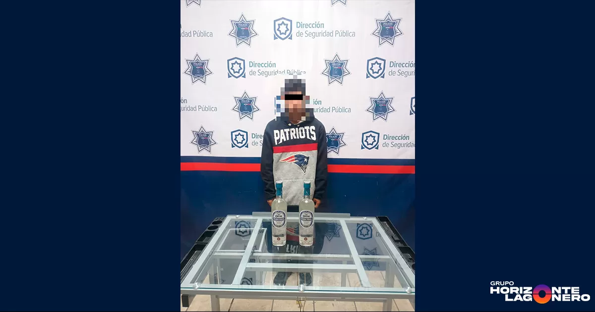 Lo detienen por robar dos botellas de tequila en comercio de Torreón