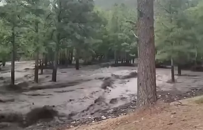 Videos compartidos en redes sociales muestran viviendas siendo arrastradas por la fuerza del agua y escombros invadiendo barrios enteros.