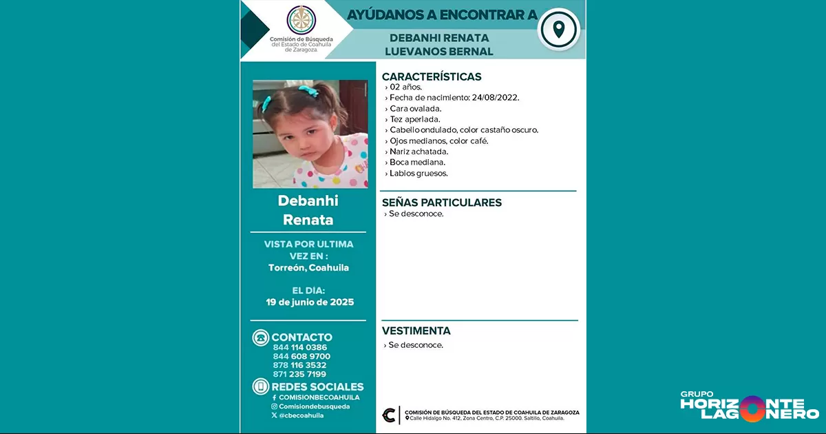 Según la información proporcionada por su madre, Blanca Bernal, Debanhi fue "sustraída de mi lado y no he podido verla ni saber de ella"