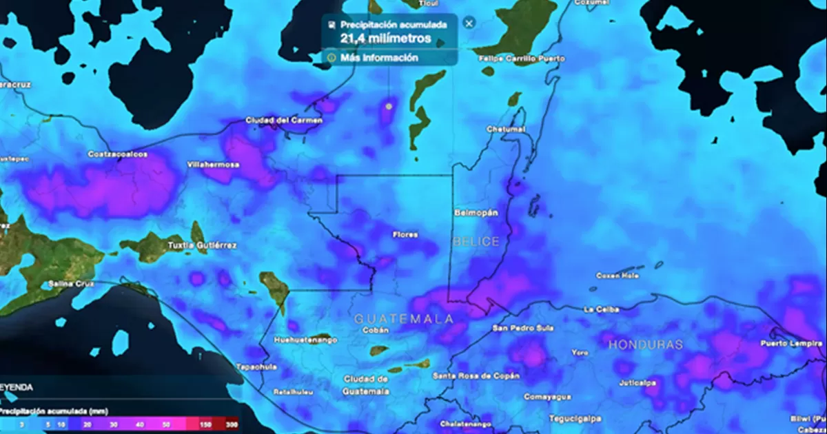 Quintan Roo, Campeche, Yucatán, Tabasco y Chiapas, registrarán lluvias significativas en el transcurso de este jueves