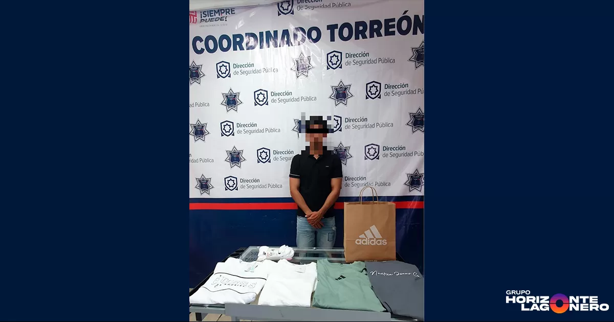 Roba más de 2 mil pesos en ropa y es detenido en Torreón