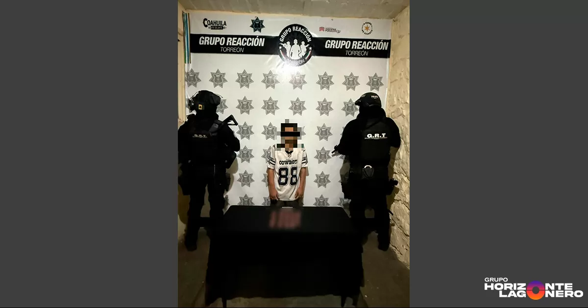 GRT detiene a sujeto por posesión de narcóticos en colonia Sol de Oriente en Torreón