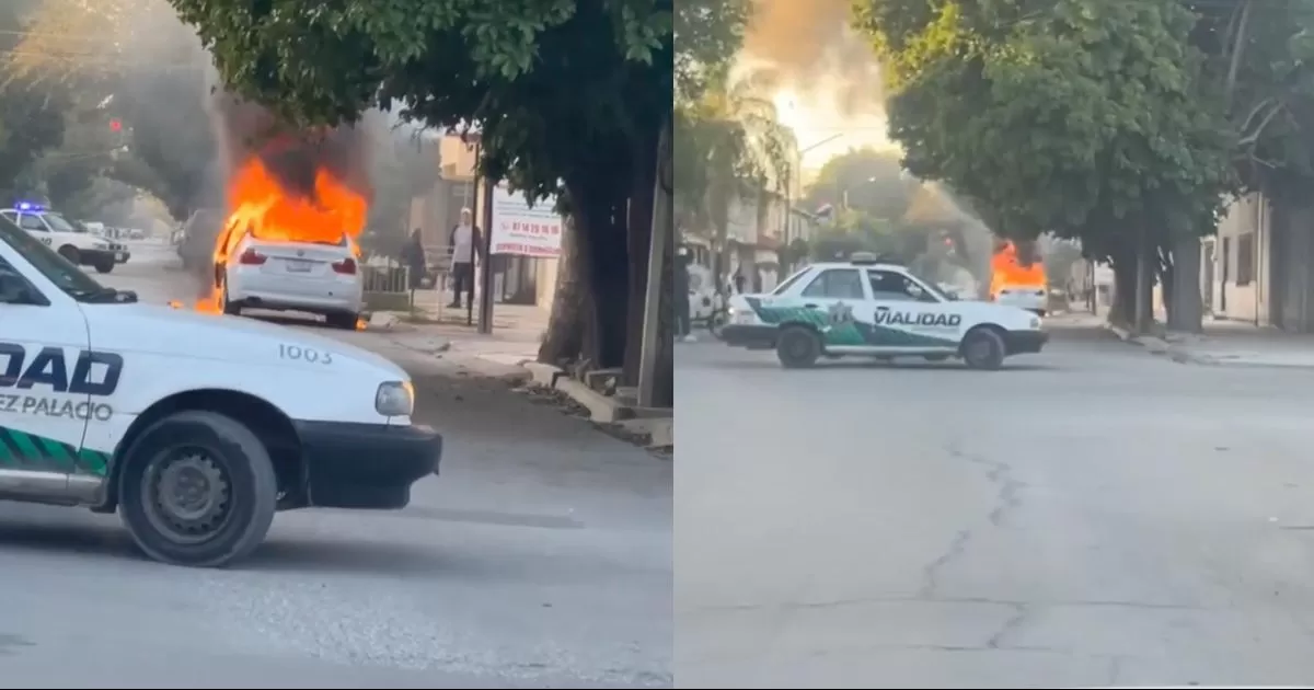 Se incendia automóvil en Gómez Palacio